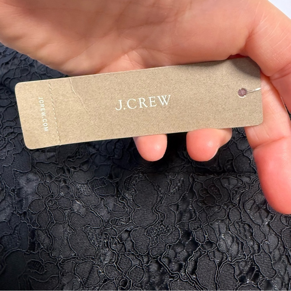 J. Crew Black Lace High Rise Pull On Peyton Cropped Length Pants Size 6P NWT - Picture 8 of 9